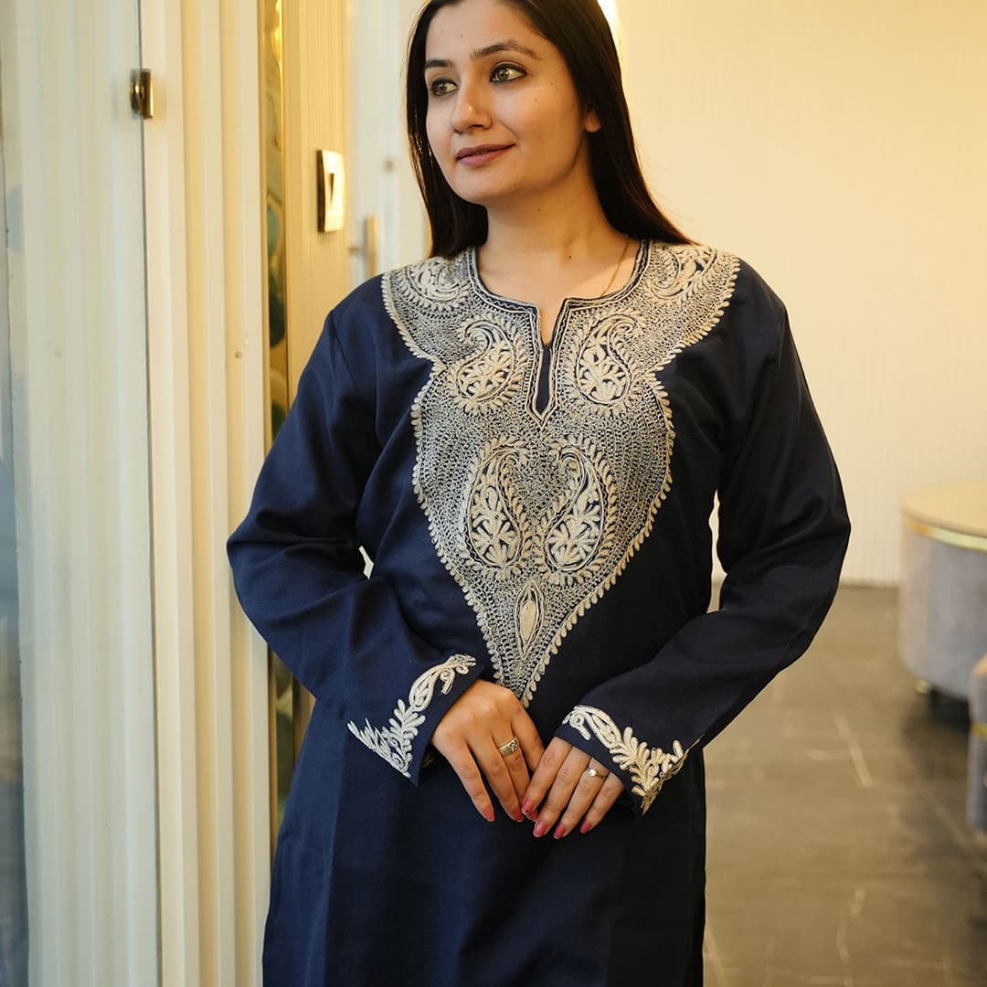 Navy Blue Co-Ord with Elegant Zari Embroidery