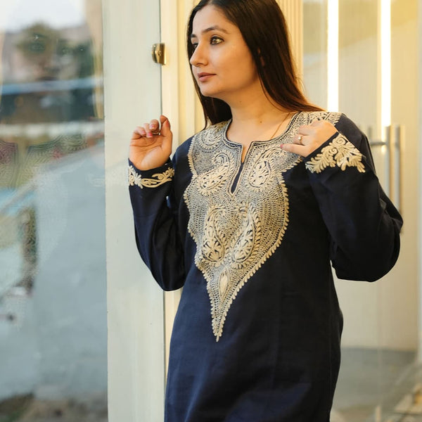 Navy Blue Co-Ord with Elegant Zari Embroidery