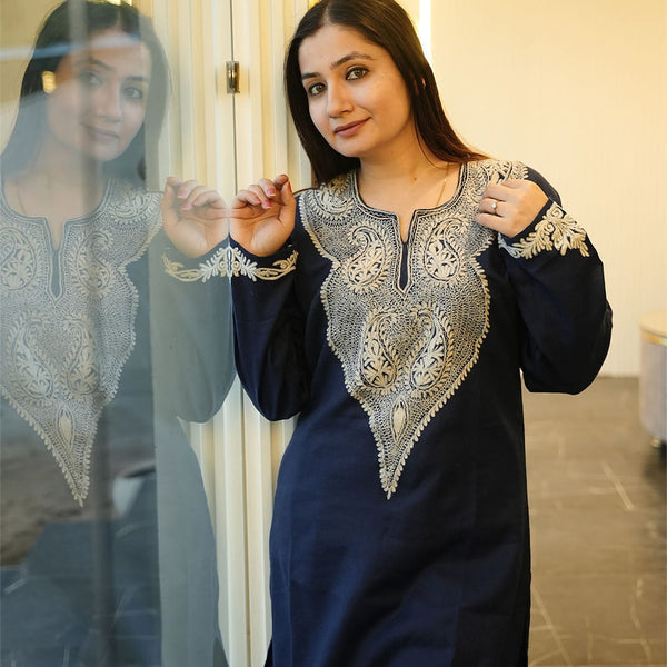 Navy Blue Co-Ord with Elegant Zari Embroidery