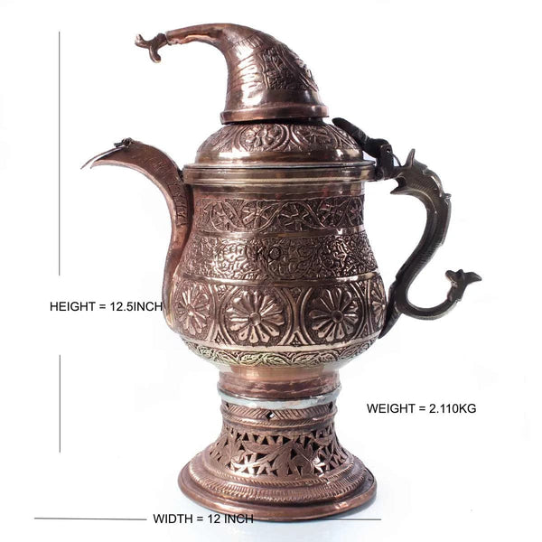 Kashmiri Copper Samovar | Handmade | Makes 8-9 Cups