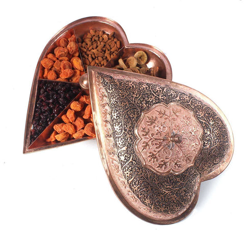 LoveLeaf  Copper Dry Fruit Bowl | Hand Engraved