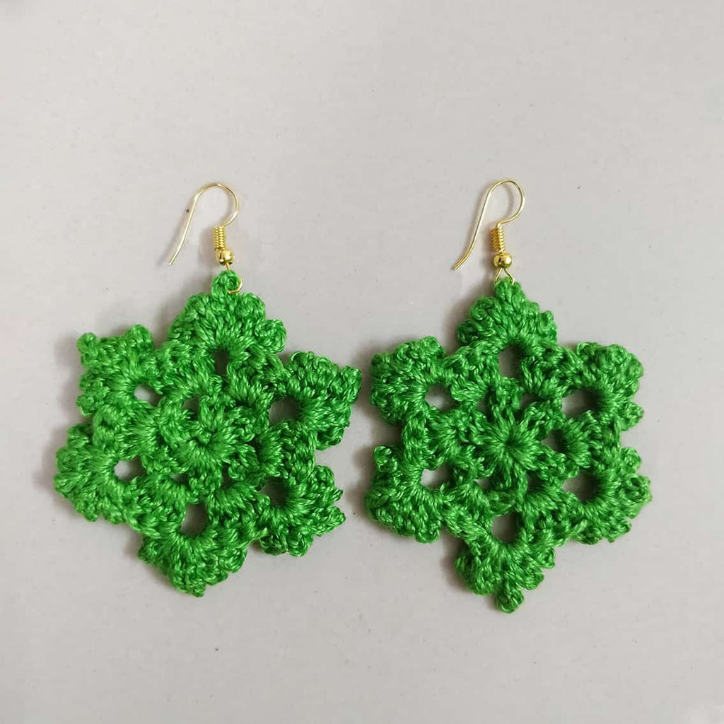 Buy Green Color Tear Drop Shaped Silk Thread Earrings on Amazon |  PaisaWapas.com