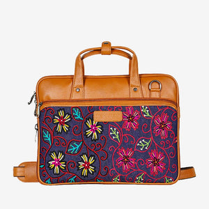 Modern Floral Embroidered Stylish Laptop Sling Bag